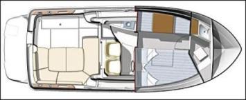 Yachtcharter Merry Fisher 705 IB Grundriss 1 Cab 1 WC