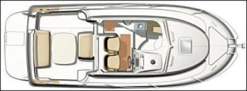 Yachtcharter Merry Fisher 655 Decksplan 1 Cab 1 WC