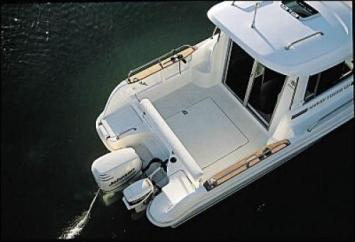 Yachtcharter Merry Fisher 625 HB Heckansicht