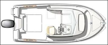 Yachtcharter Merry Fisher 585 Marlin Cabin Decksplan 1 Cab 1 WC