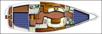 Yachtcharter Sun Fast 40.3 Grundriss 2 Cab 2 WC