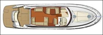 Yachtcharter Prestige 50 Decksplan 3+1 Cab 3 WC