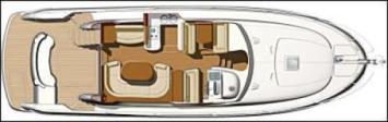 Yachtcharter Prestige 46 Decksplan 3+1 Cab 2 WC