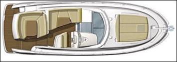 Yachtcharter Prestige 38 S Decksplan 2 Cab 1 WC