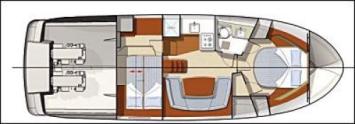 Yachtcharter Prestige 38 S Grundriss 2 Cab 1 WC