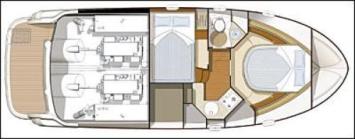 Yachtcharter Prestige 32 Grundriss 2 Cab 1 WC