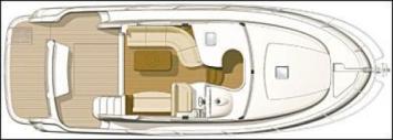 Yachtcharter Prestige 32 Decksplan 2 Cab 1 WC