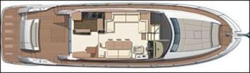 Yachtcharter Prestige 60 Decksplan 3+1 Cab 3 WC