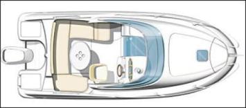 Yachtcharter Leader 625 Decksplan 1 Cab 1 WC