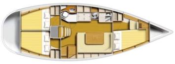 Yachtcharter Harmony 38 Grundriss 3 Cab 1 WC