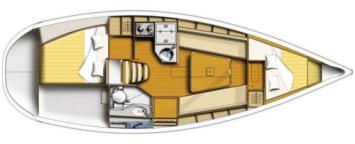 Yachtcharter Harmony 31 Grundriss 2 Cab 1 WC