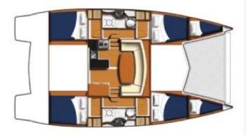 Yachtcharter Leopard 38 4Cab Grundriss