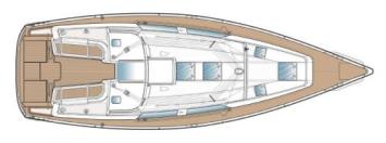 Yachtcharter Hanse 375 3Cab Deckplan