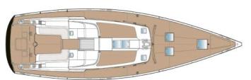 Yachtcharter Hanse 545 3Cab Deckplan