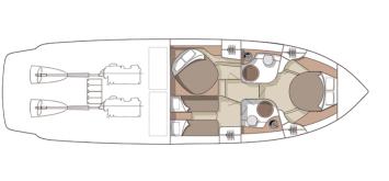 Yachtcharter Cranchi Atlantique 50 LAyout Cabins