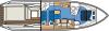 Yachtcharter Sunseeker Camarque 47 Grundriss