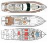 Yachtcharter Raffaelli Maestrale 53 Grundriss 3 Kab 2 WC 1