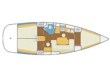 Yachtcharter Vektor 36 Grundriss