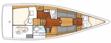 Yachtcharter First 30 (2Cab/1WC) Grundriss