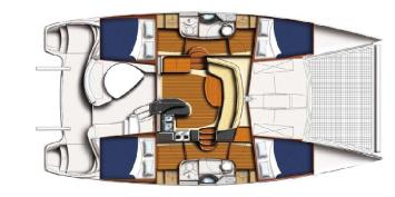 Yachtcharter Leopard400_Grundriss