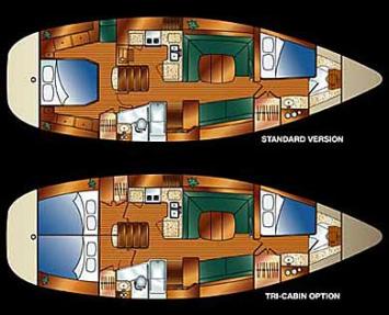 Yachtcharter Hunter 45 DS Layout