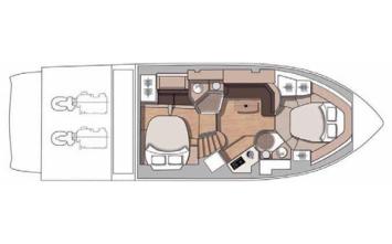 Yachtcharter Cranchi 43 Grundriss 2 Cab 2 WC