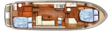 Yachtcharter Linssen Grand Sturdy 34.9AC Grundriss 2 Cab 2 WC