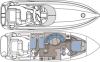Yachtcharter Sunseeker Camargue 44 Grundriss 2 Cab 2 WC jpg