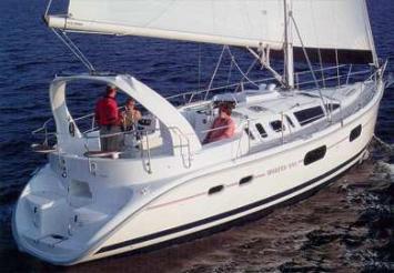 Yachtcharter Hunter 410 Heckenansicht 1 2 Kab 2 WC