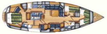 Yachtcharter Oyster 45 Grundriss 3 Kab 2 WC