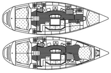 Yachtcharter Grankd Soleil 56 Grundriss 3 Kab 3 WC