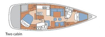 Yachtcharter Oceanis 46 2cab layout