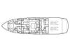 Yachtcharter Sunseeker Predator 82 Grundriss 4 Kab 4 WC