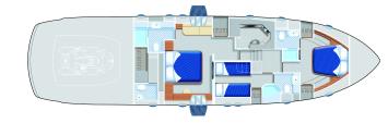 Yachtcharter Pershing 64 Grundriss 3 Cab 3 WC
