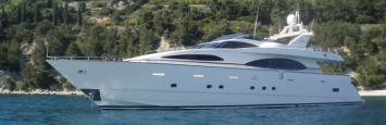 Yachtcharter Azimut Jumbo Seitenansicht 2 5+2 Cab