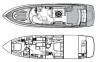 Yachtcharter Sunseeker Manhattan 60 Grundriss 3 Cab 3 WC