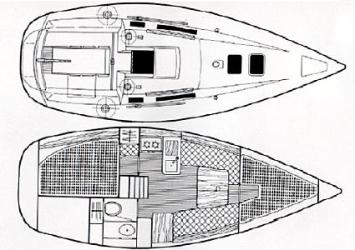 Yachtcharter Beneteau First 285 Grundriss 2 Cab 1 WC