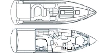 Yachtcharter Primatist G41 Grundriss 2 Cab 2 WC