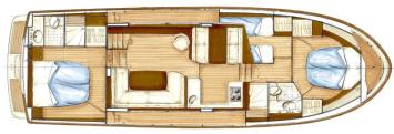 Yachtcharter GrandSturdy6043AC Grundriss 3 Cab 2 Wc