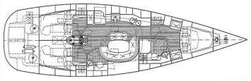 Yachtcharter Helmsman C49 Grundriss 3 Cab 1 WC