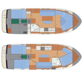 Yachtcharter Delphia 1050 Grundriss 3 Kab 1 WC