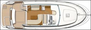 Yachtcharter Prestige 36 Decksplan 2 Cab 1 WC