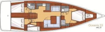 Yachtcharter Oceanis 55 3cab layout