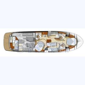 Yachtcharter Prestige 50 Grundriss 3+1 Cab 3 WC