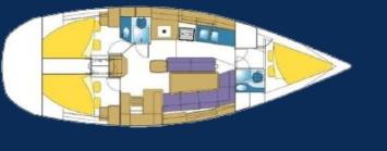 Yachtcharter Feeling 39 (3Cab/2WC) Grundriss