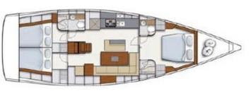 Yachtcharter Hanse 495 3Kab,2WC Grundriss