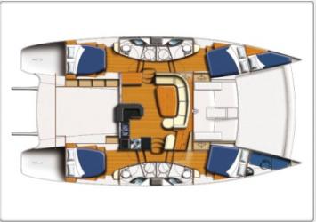 Yachtcharter Moorings 474 PC 4Kab Grundriss
