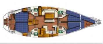 Yachtcharter jeanneau sun odyssey 52.2 Vintage Cab 5 Layout