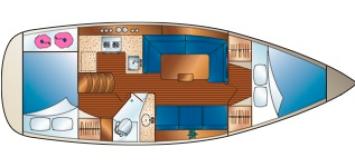 Yachtcharter Hunter e33 (2Cab) Grundriss