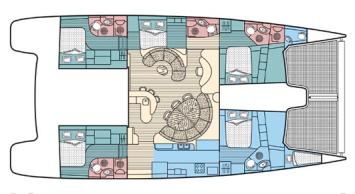 Yachtcharter BMoorings Crewed 6200 (4Cab:4WC) Grundriss